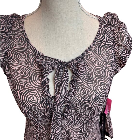 Betsey Johnson Intimates Sheer Babydoll Lingerie Slip Dress and Thong Size Large - Picture 6 of 11